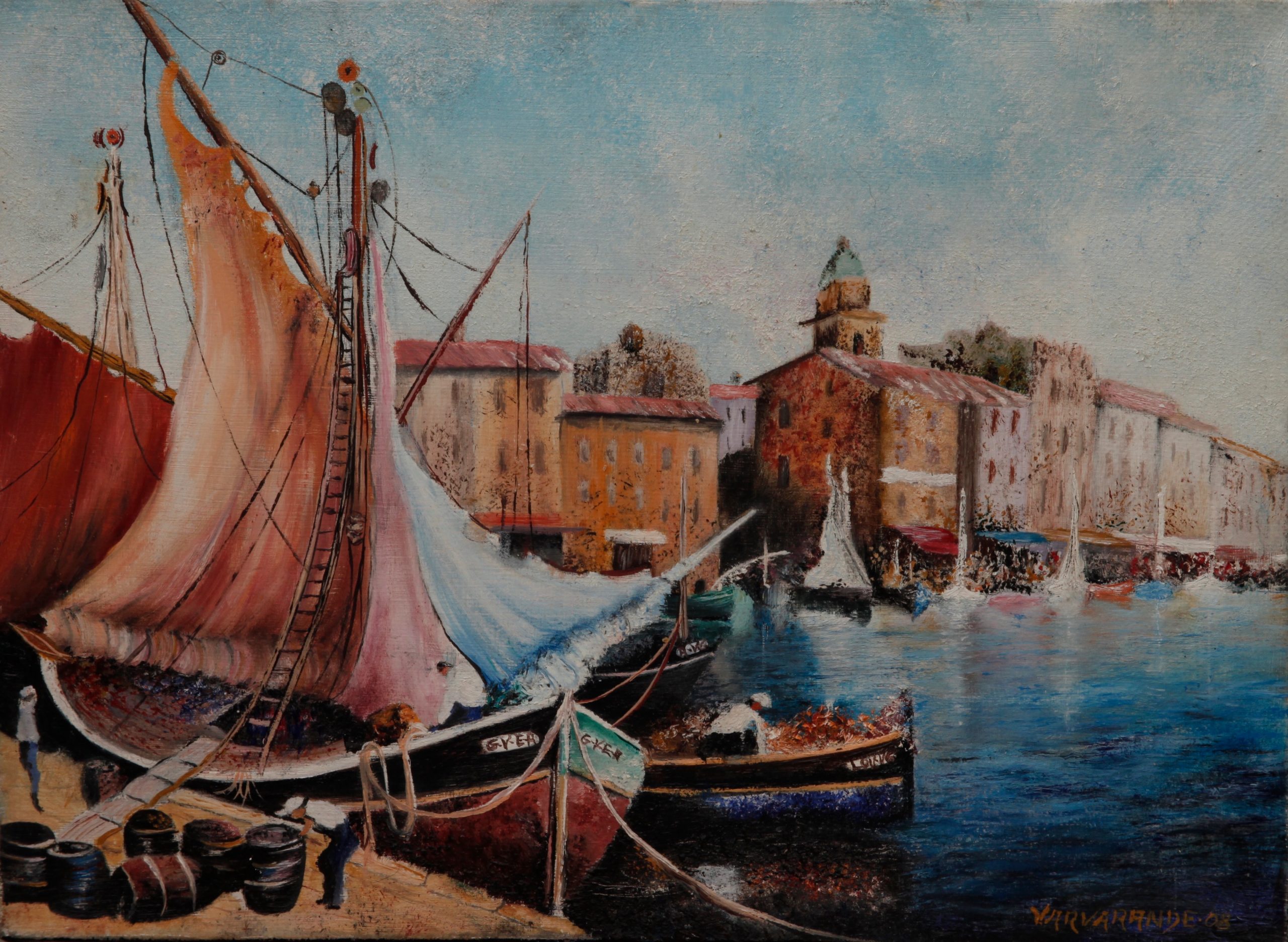huile sur toile ( huile sur toile 33 cm x 24 cm ) tableau_vieu-port
