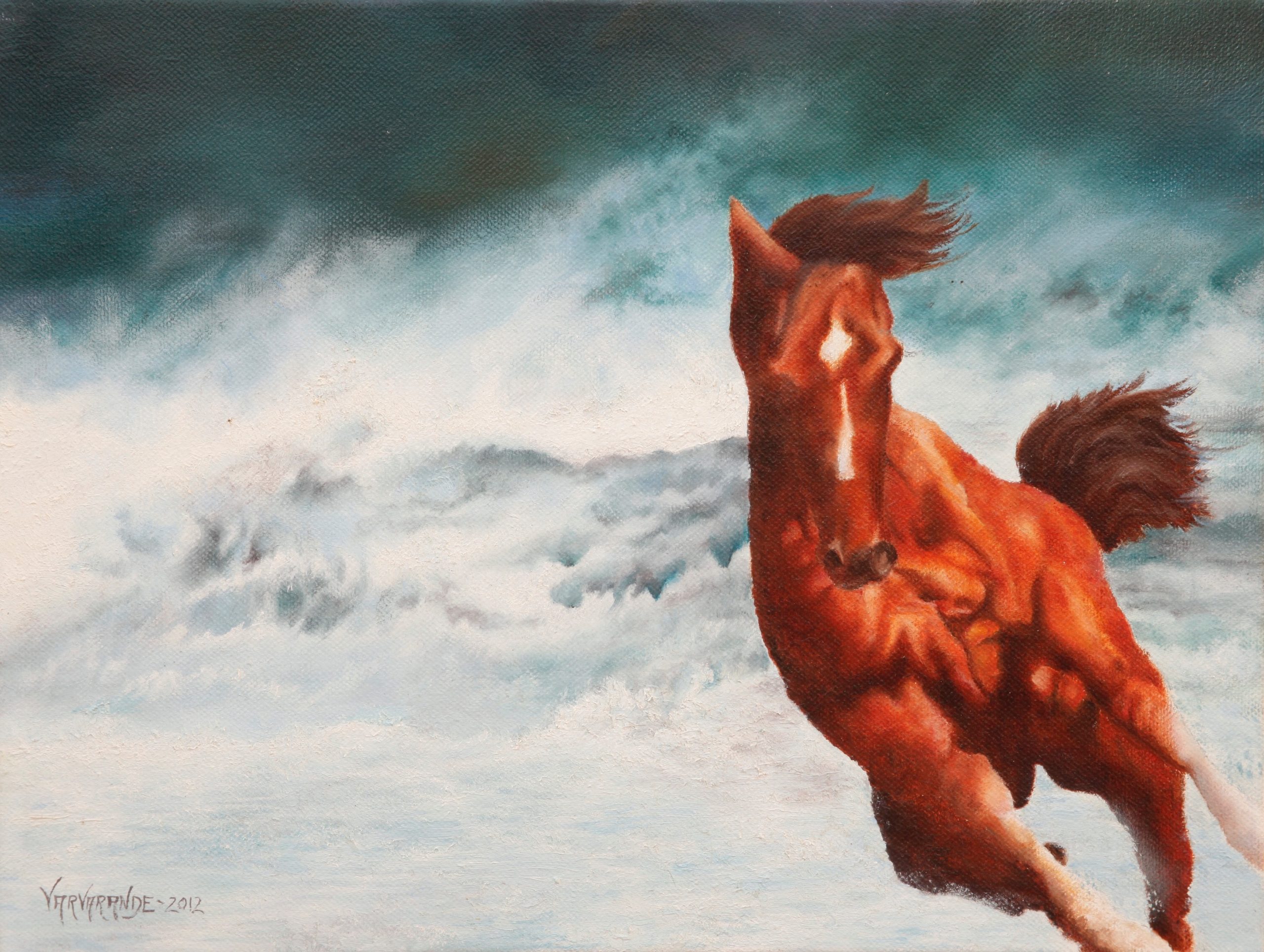huile sur toile peinture_cheval