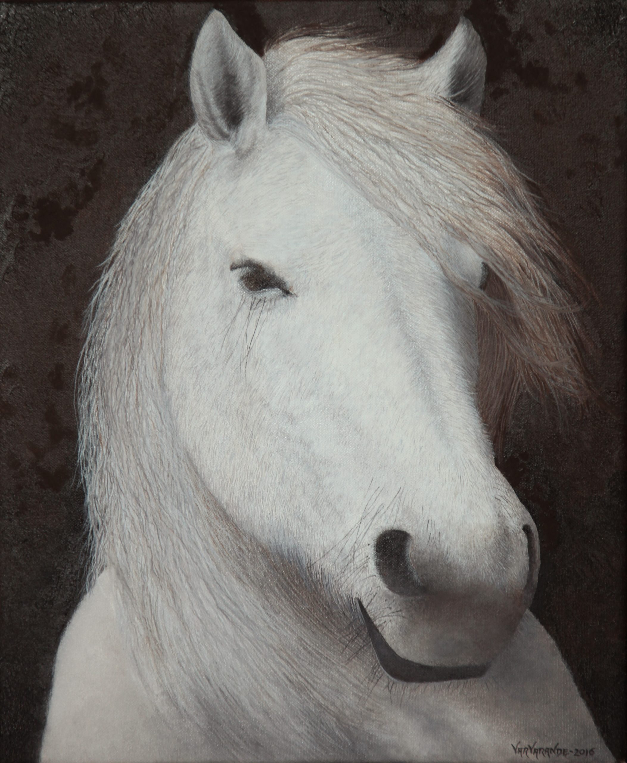 huile sur toile 46 cm x 38 cm peinture_cheval