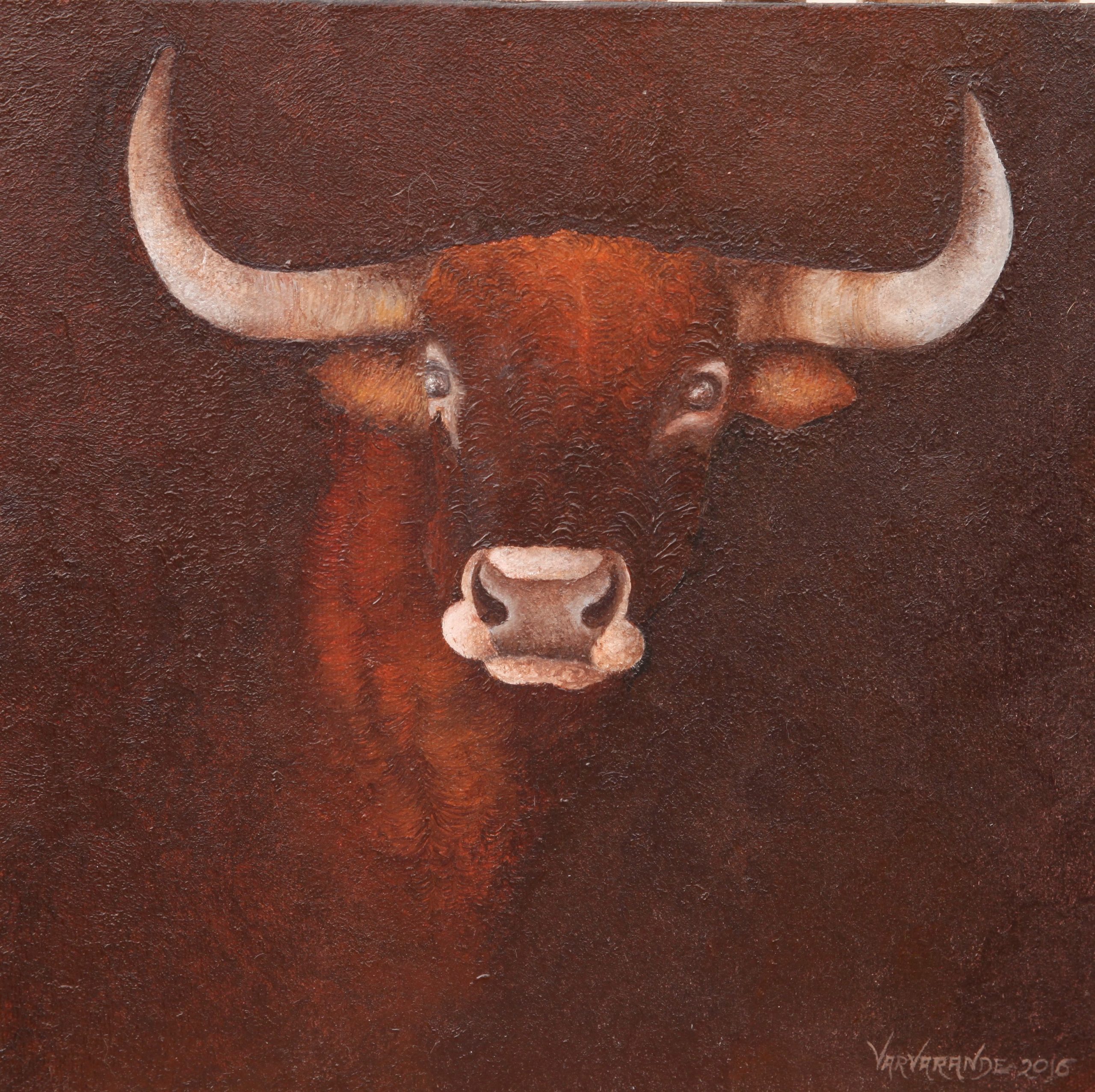 huile sur toile peinture_taureau